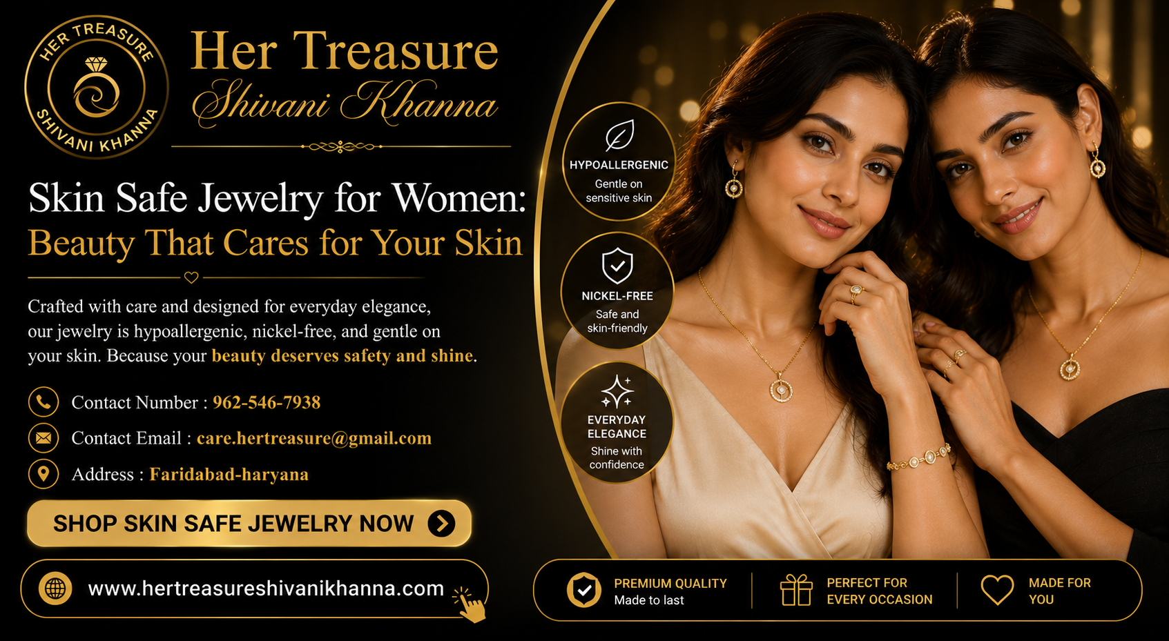 Skin Safe Jewelry for Women
